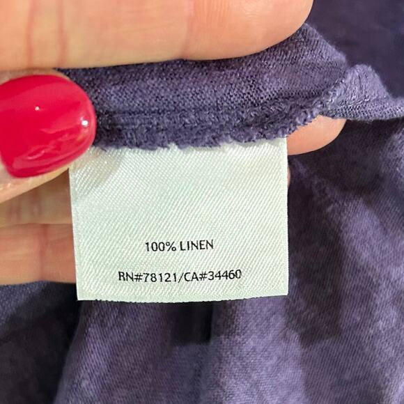 Eileen Fisher Purple 100% Linen Shirt Size S Long Sleeves - Picture 5 of 8